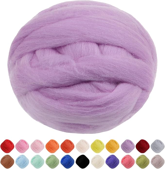 JeogYong Needle Felting Wool, 17.64oz Wool Roving Chunky Wool Yarn, Light by JeogYong