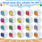 Deekin 50 Pcs Back to School 2.5 Inch White Blank Dice EVA Foam Dice Graffiti - Image 3