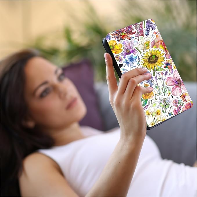 100 PCS Glitter Natural Flower Stickers - Image 6