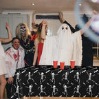Iceyyyy 3 Packs Disposable Halloween Skeleton Tablecloth - Image 6