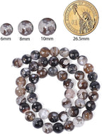 60pcs Round Loose Black Fire Agate Beads - Image 2