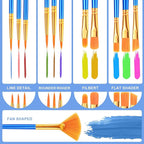ESRICH Paint Brushes Set, 20 Pack 240 Pcs Nylon Hair Paintbrushes Round-Pointed - Image 4