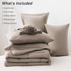 Love's cabin Full Comforter Set Light Brown, 7 Pieces Full Bed in a Bag - Image 8