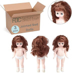 3 Auburn Brunette Full‑Body Dolls – Plastic Craft Doll Models, 13.5" | - Image 2