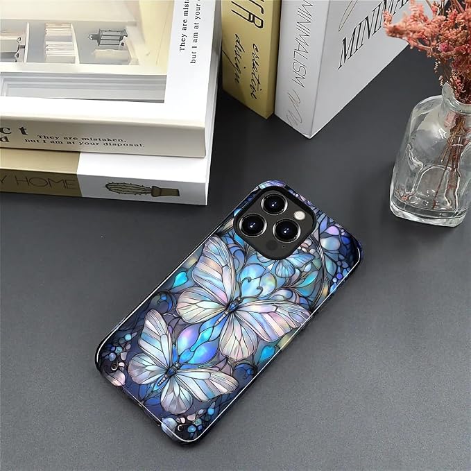 ZHEGAILIAN Case for iPhone 15 Pro, Stained Glass Butterfly Aesthetic Durable - Image 4