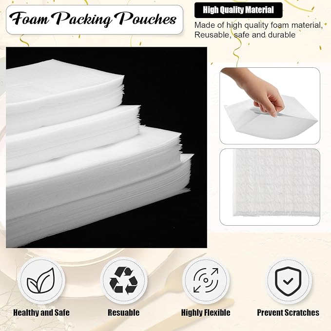 Frienda 120 Pcs Moving Dishes Packing Kit 30 Foam Sheets 90 Pcs 6-Size Plate - Image 3