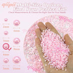 qiipii 3200PCS 4mm Small Light Pink AB Half Round Pearls Gems - Image 3