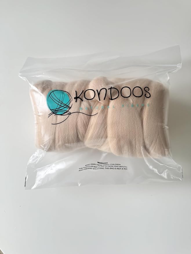 Colored Natural Wool roving, 1 lb. Best Wool - Image 3