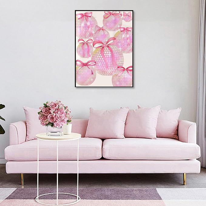 Pink Diamond Art Kits for Adults, 5D DIY Coquette Diamond Painting Kits for - Image 5