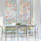 Retro Rose Window Privacy Film, Stained Glass Decals Red Rose Privacy Rainbow - Image 3