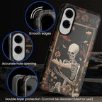 Case for Samsung Galaxy S25 Edge Case, Skeleton Reader Goth Floral Design - Image 5