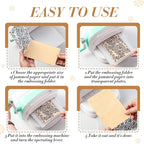 Geiserailie 8 Pcs Embossing Folders 2d/3D Embossing Machine Template Paper Card - Image 3