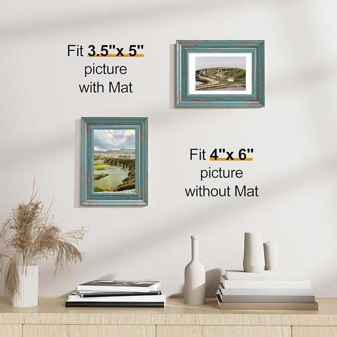 Vittanly 4x6 Picture Frames Set of 2, Ornate Vintage Photo Frame - Image 4