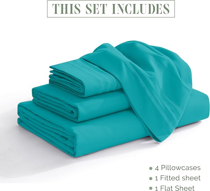 Elegant Comfort Luxurious 1500 Premium Hotel Quality Microfiber 4-Piece Sheet - Image 7