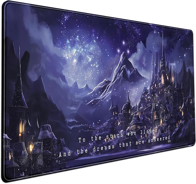 Night Purple Desk Mat Dark Academia Anime Computer Desk Keyboard Mat, 31.5 X by Mechanical+Cattle