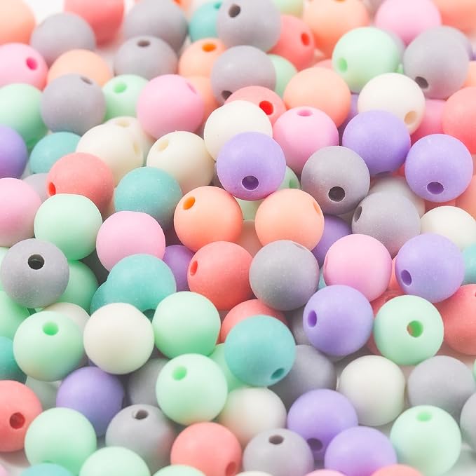 Gxueshan 1000 Pcs Acrylic Plastic White Pony Beads 6x9mm Bulk Kandi Beads by Gxueshan