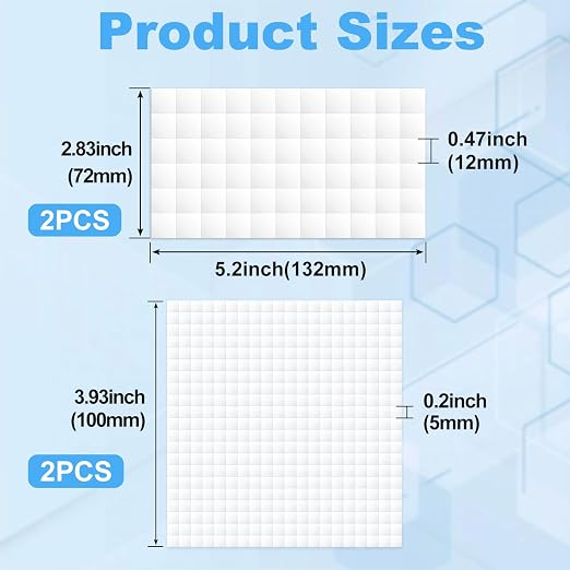 Joez Wonderful 4 Sheets Foam Adhesive Squares, 0.47in & 0.2in - Image 2