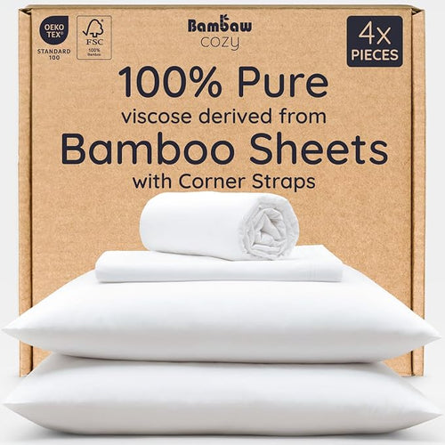 Bambaw 100% Viscose Derived from Bamboo Sheets Queen Size Deep Pocket Set – by Bambaw