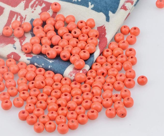 AD Beads Wood Spacer Loose Wooden Craft Beads Big Hole Beads Assorted - Image 2
