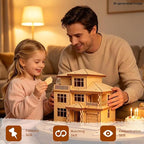 3D Wooden Puzzles for Adults, Miniature Villa Model Kit, DIY Wooden Craft for - Image 4
