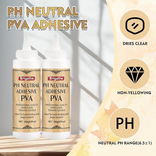 250g Book Glue, Neutral PH PVA Adhesive, All-Purpose, Dries Clear and Remains - Image 2