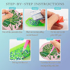 Clendo 8 Pcs Green Plants Diamond Painting Coasters Kits - Image 4