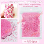 qiipii 7500PCS 2mm Small Rose Pink Half Round Pearls - Image 2