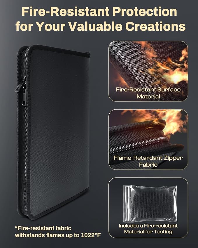 AUROTIER Fireproof Art Portfolios 11"x14" 30 Pockets Display 60 Pages - Image 3