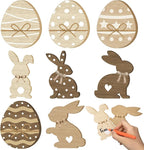 Funrous 80 Pcs Easter Paper Cutouts Farmhouse Rustic Bunny Egg Cutouts Easter - Image 7