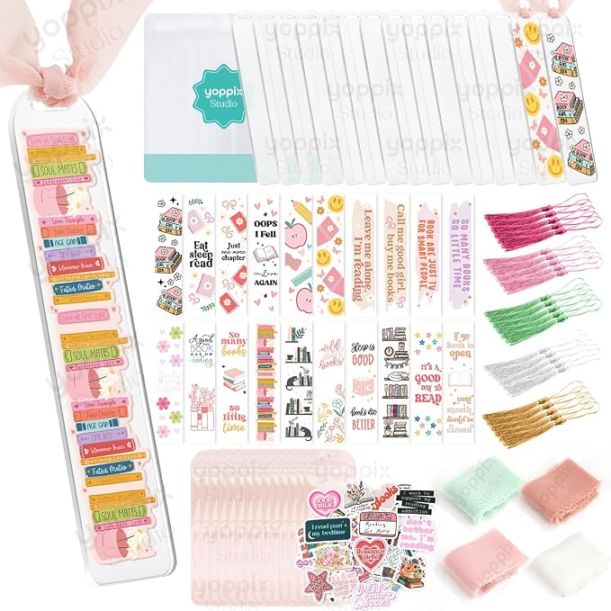 180 Pcs Acrylic Bookmark Blanks- 20 Set Bookmark Making Kit by yoppix