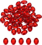 MECCANIXITY 50Pcs Acrylic Oval Gems 13x18 mm Flat Back Artificial Rhinestones by MECCANIXITY