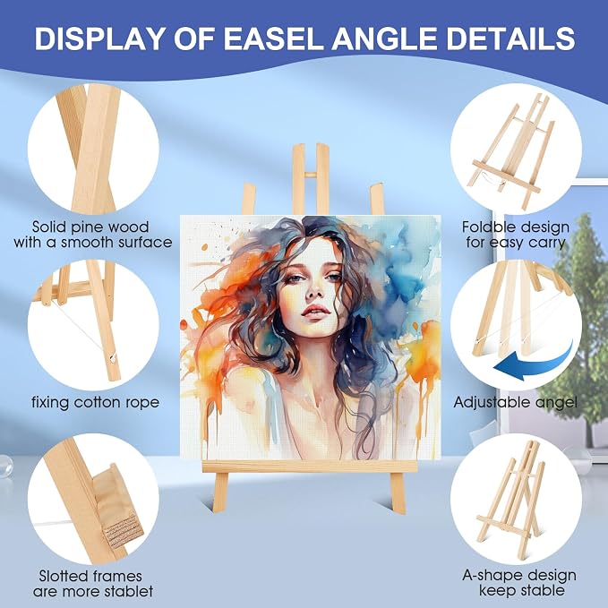 ESRICH 2 Pack 11.8" Wood Easels, Tabletop Easel - Image 4