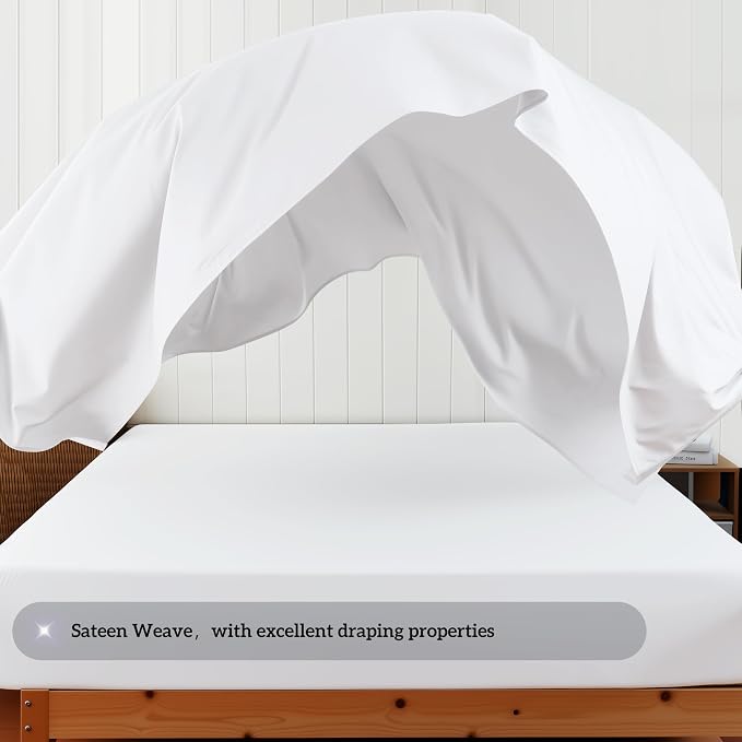 Cotton Flat Sheets Only, 600 TC 100% Cotton Flat Sheet Top Sheet Only, TwinXL - Image 9