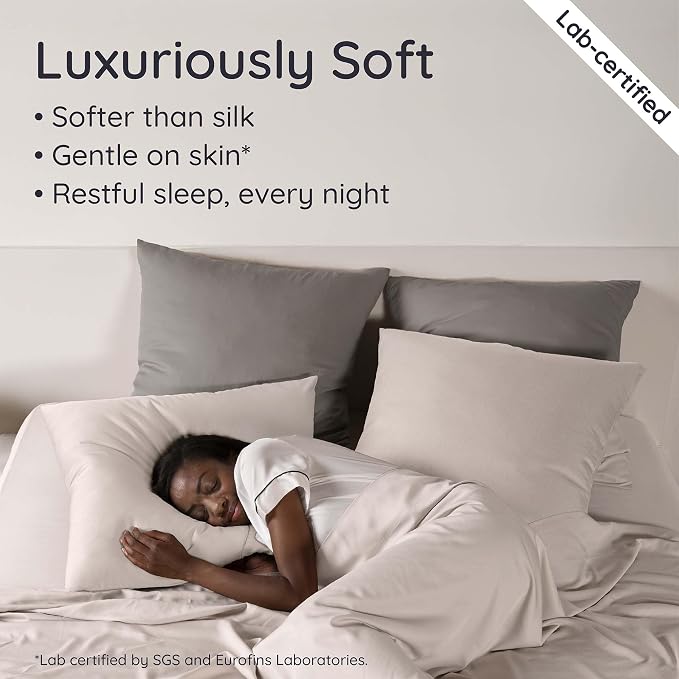 Bambaw 100% Viscose Derived from Bamboo Sheets Queen Size Set – 4pcs Cooling - Image 4