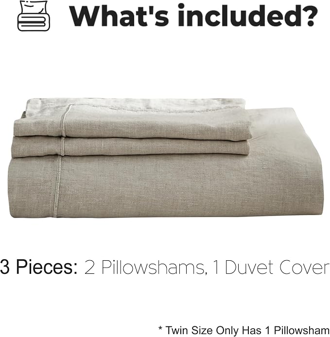 Simple&Opulence 100% Washed Linen Duvet Cover Set - Image 5