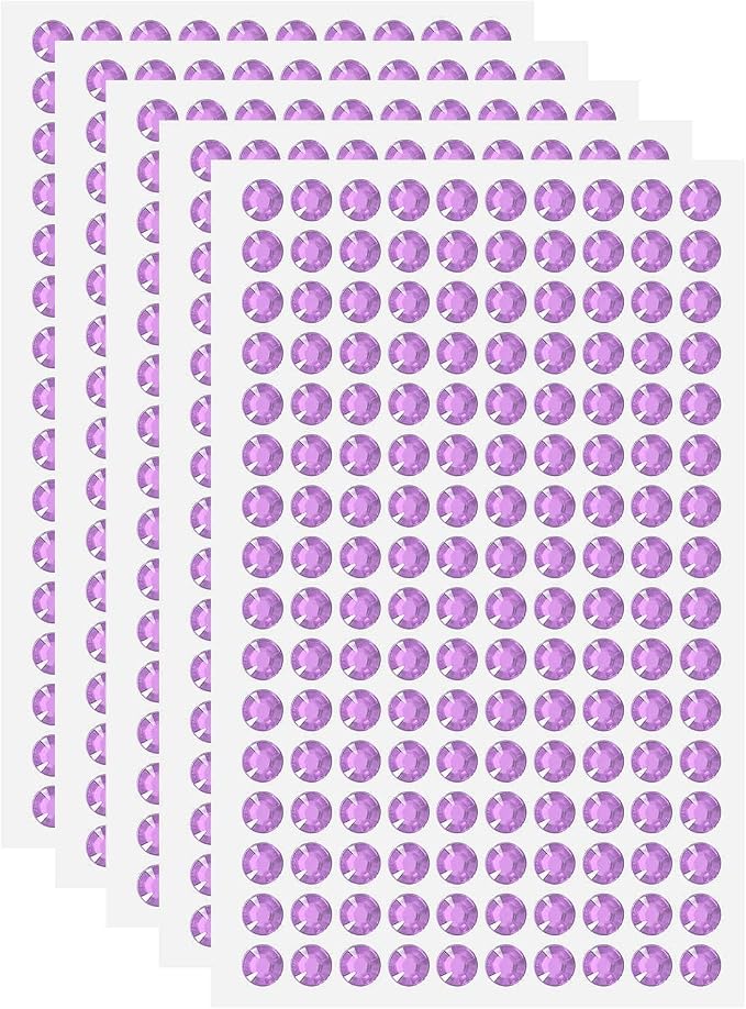 HARFINGTON 5 Sheet/800pcs Rhinestone Adhesive Stickers Self Adhesive Acrylic by HARFINGTON