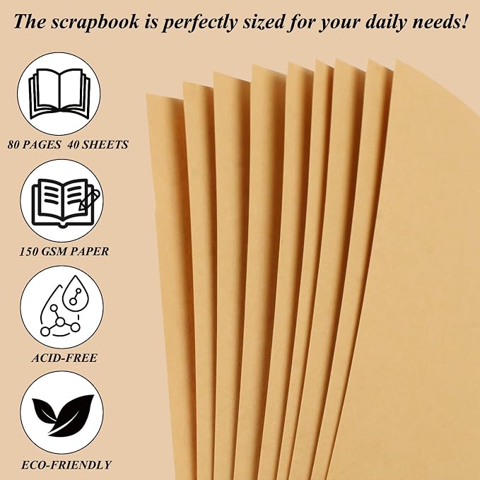 Joyberg Scrapbook 80 Pages, Scrapbooking Supplies 11 x 11 In, Scrapbook Album - Image 5