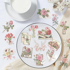 Vintage Rose Flower Scrapbooking Stickers - Image 5
