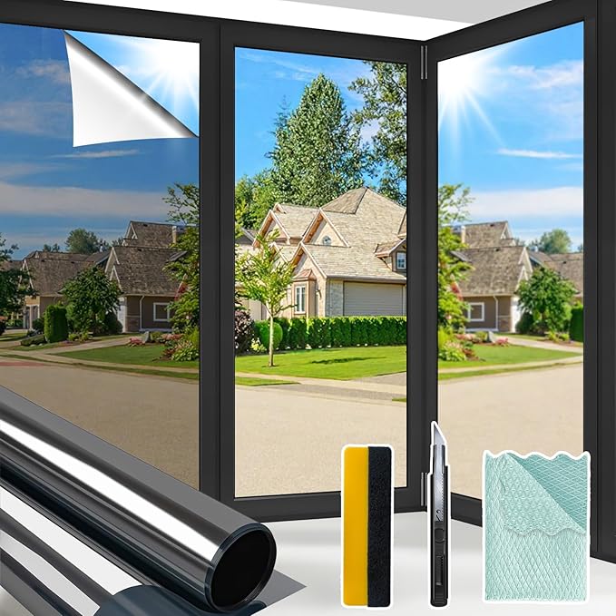 One Way Window Privacy Film Reflective Mirror Home Window Tint, Daytime Privacy by Unknown
