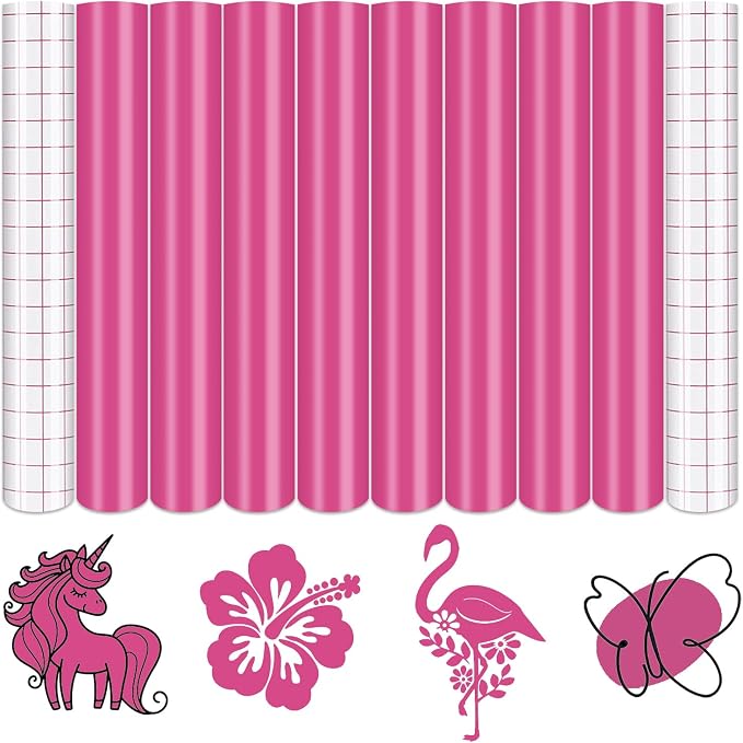 Tintnut Pink Permanent Vinyl 8pcs 12x10in Mulberry Pink Adhesive Vinyl | Solid by Tintnut