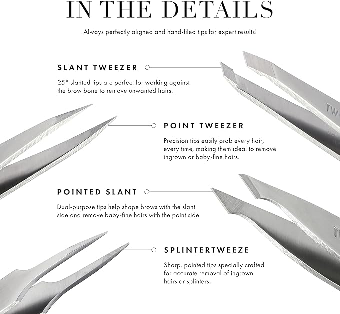 Tweezerman Micro Mini Slant & Point Tweezer Set - Image 3