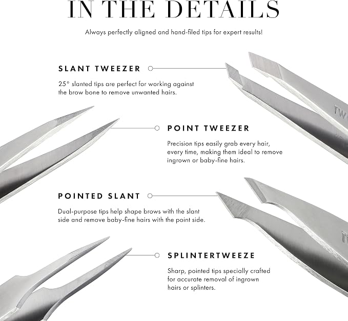 Tweezerman Rose Gold Petite Point and Slant Set - Image 4