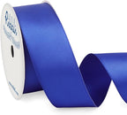 Ribbli Royal Blue Double Faced Satin Wired Ribbon 1.5 Inch Blue Christmas Ribbon by Ribbli