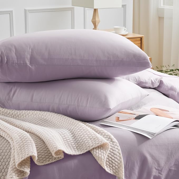 NEXHOME PRO Duvet Cover Set 100% Washed Cotton California Kingn 104"x98" - Image 5