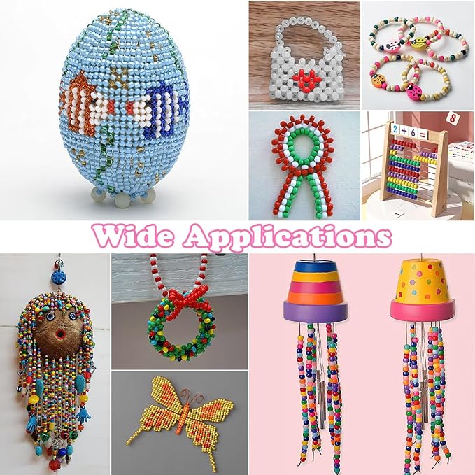 1100pcs QPIXVB Pink Pony Beads, Hair Bead - Image 5