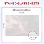 PATIKIL 4 x 6 Inch Transparent Stained Glass Sheets, 2 Sheets Mosaic Glass - Image 2