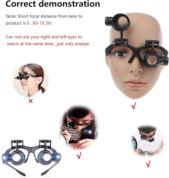 Magnifying Glasses with LED Light, LXIANGN Jeweler Loupe Watch Repair Magnifier - Image 6