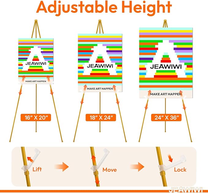 JEAWIWI 2PCS Golden Easel Stand - Image 4