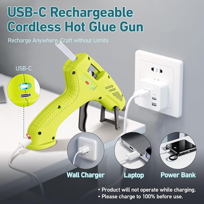 Cordless Hot Glue Gun, 20W Hot Glue Gun - Image 3