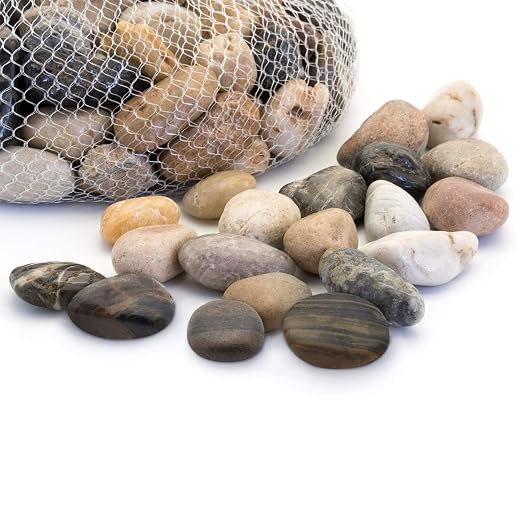 River Rocks Decorative Ornamental Vase Filler 1"-1.5" Natural Aquarium Gravel by RoyalImports